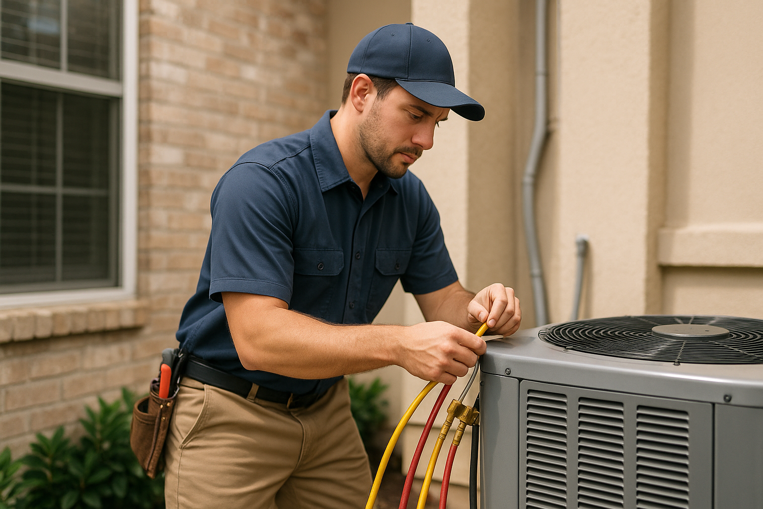 Editorial illustration depicting sugar land ac and heating